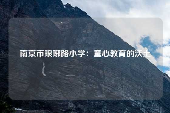 南京市琅琊路小学：童心教育的沃土
