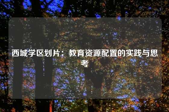 西城学区划片：教育资源配置的实践与思考