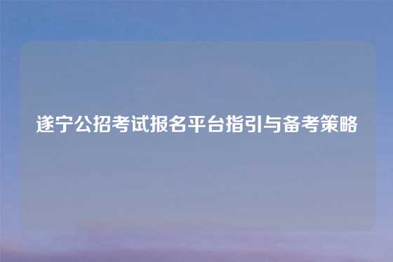 遂宁公招考试报名平台指引与备考策略