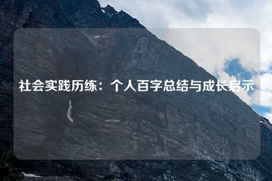 社会实践历练:个人百字总结与成长启示