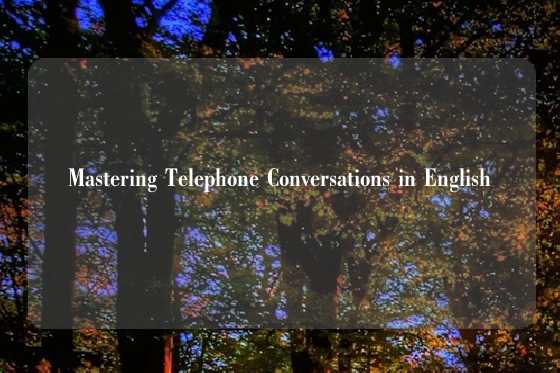 Mastering Telephone Conversations in English