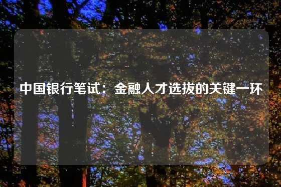 中国银行笔试：金融人才选拔的关键一环