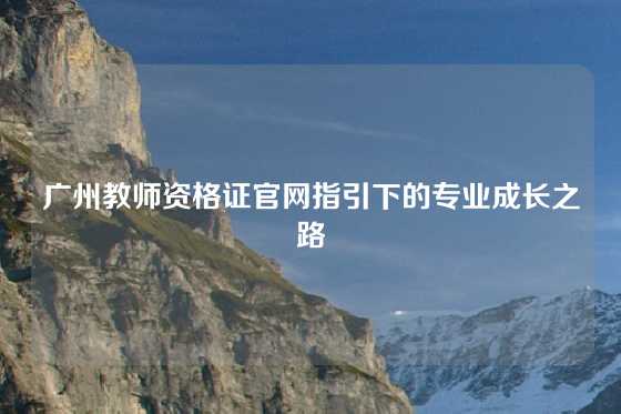广州教师资格证官网指引下的专业成长之路