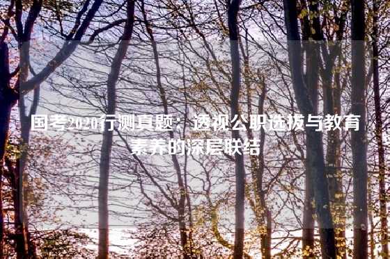 国考2020行测真题:透视公职选拔与教育素养的深层联结