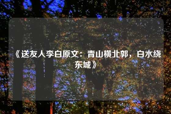《送友人李白原文：青山横北郭，白水绕东城》
