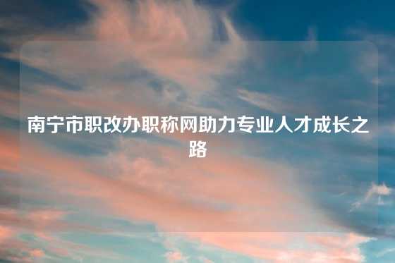 南宁市职改办职称网助力专业人才成长之路