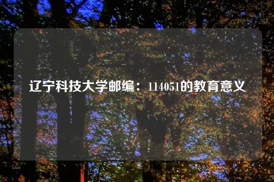辽宁科技大学邮编：114051的教育意义