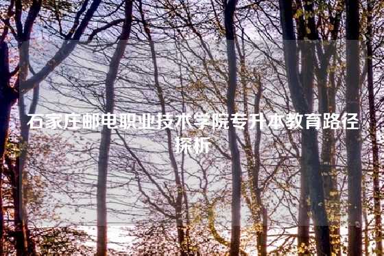 石家庄邮电职业技术学院专升本教育路径探析