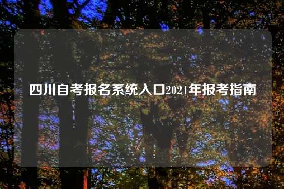 四川自考报名系统入口2021年报考指南