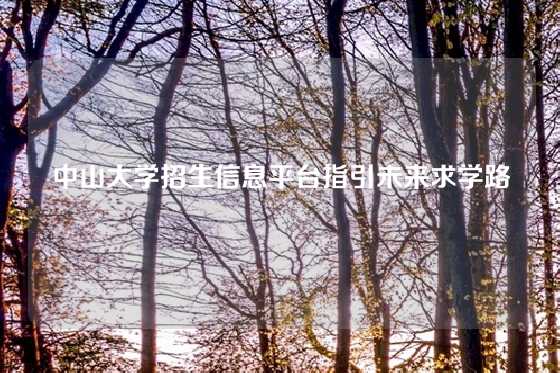中山大学招生信息平台指引未来求学路
